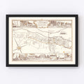 Vintage Map of Newburyport, Massachusetts 1955