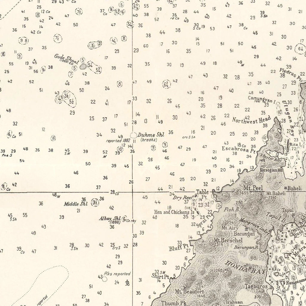 Vintage Palawan Island Map 1938