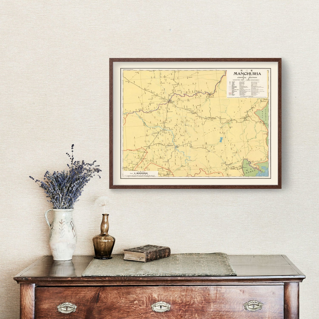 Vintage Central Manchuria Map 1933