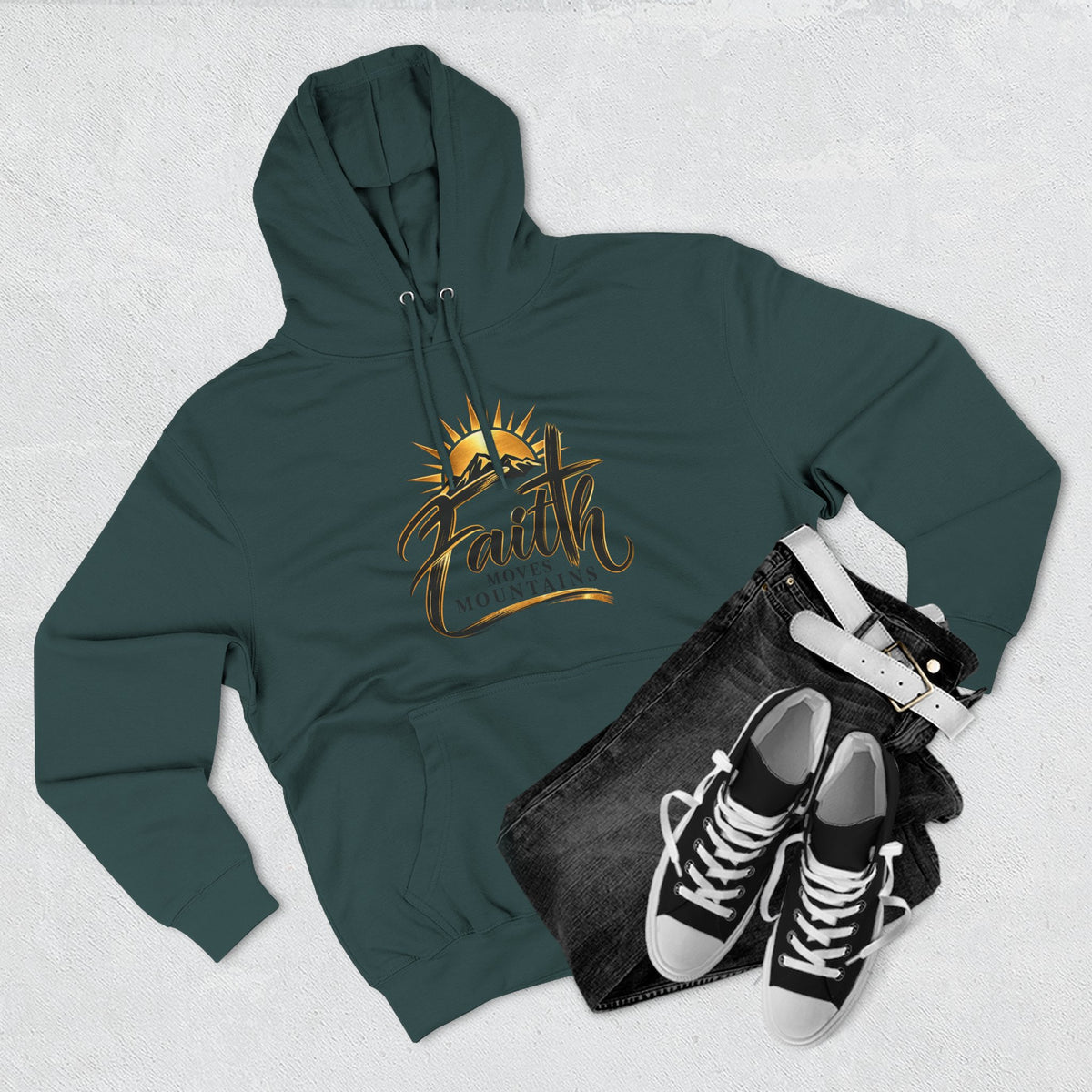 Faith Moves Mountains Hoodie — Inspirational Christian Pullover