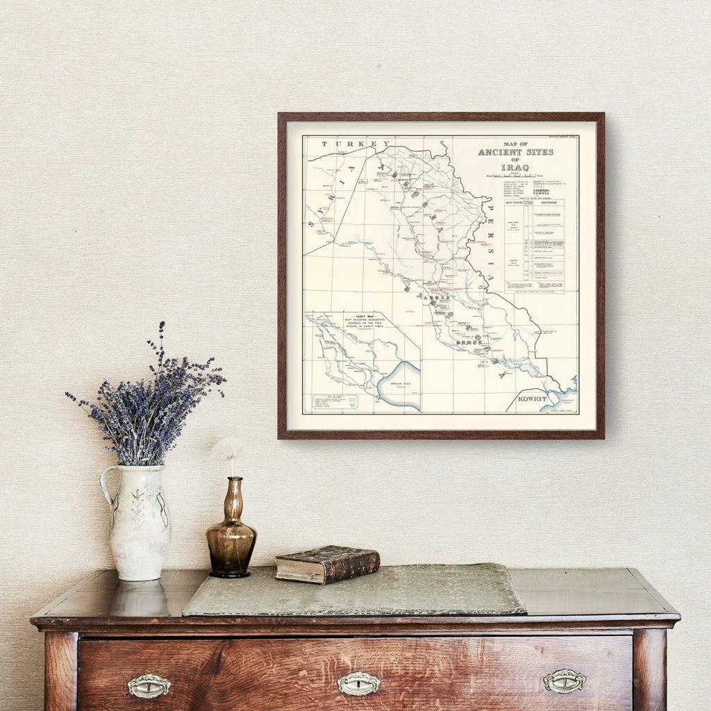 Vintage Map of the Ancient Sites of Iraq 1929