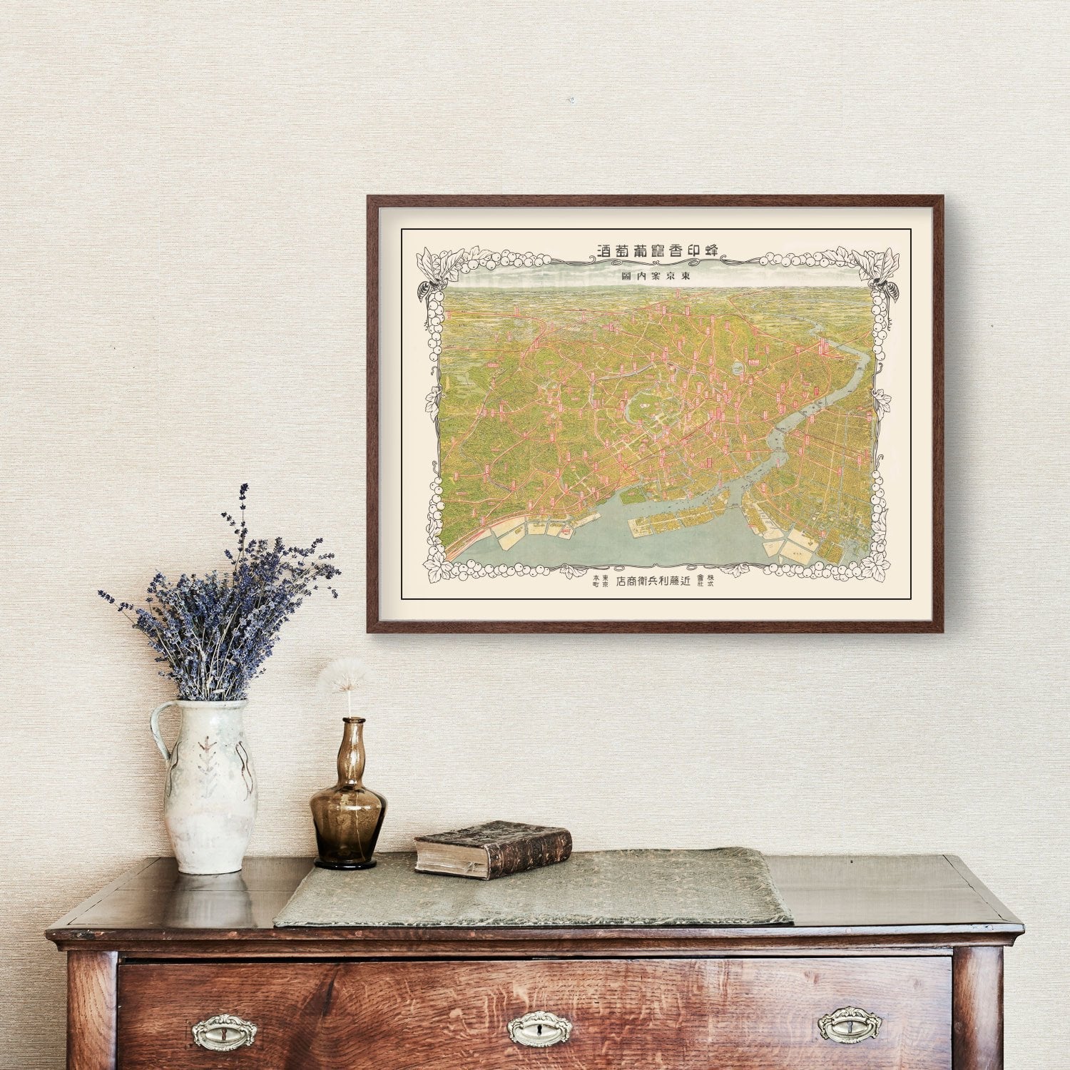 Vintage Map of Tokyo, Japan 1926