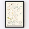 Vintage Vietnam & Cambodia Map 1881