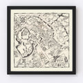 Vintage Map of Tokyo, Japan 1952