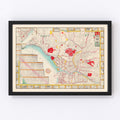 Vintage Map of Tokyo, Japan 1895