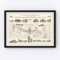 Vintage Map of Johannesburg, South Africa 1902