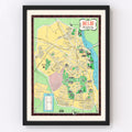 Vintage Map of Delhi, India 1960