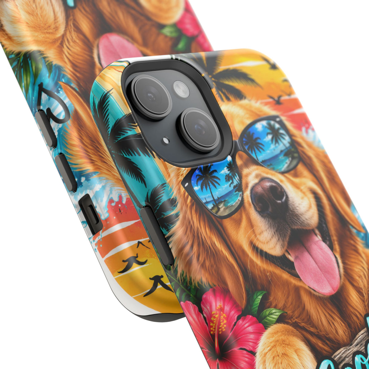 Phone Case — 'Good Vibes Only' Tropical Dog Impact-Resistant Case