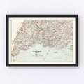 Vintage Map of Coast of Maine 1893