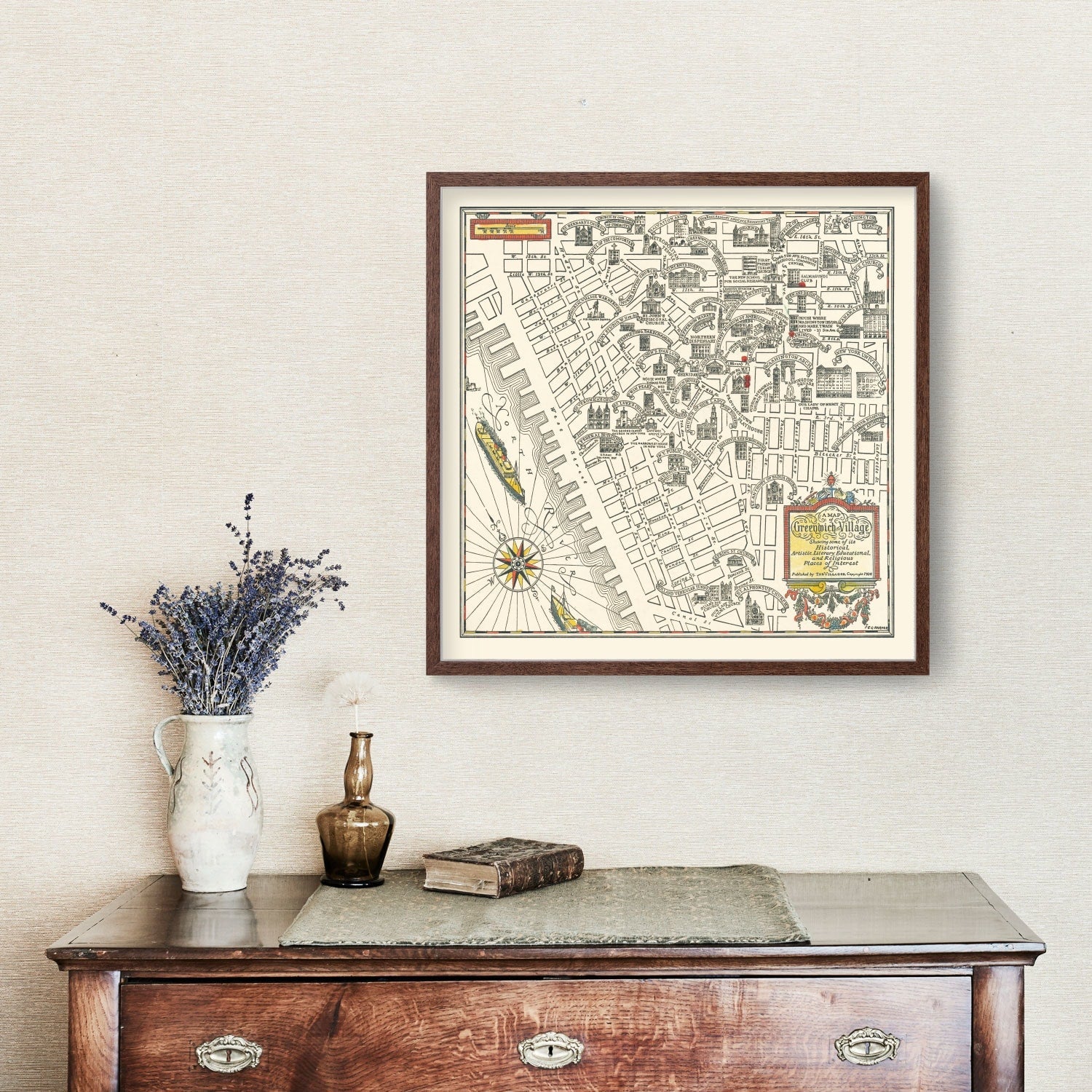 Vintage Map of Greenwich Village, New York 1934