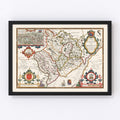 Vintage Monmouthshire Map 1676