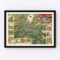 Vintage Map of Mexico City, Mexico 1935