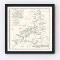 Vintage Shaanxi, China Map 1918