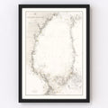 Vintage Bothnian Sea Map 1868