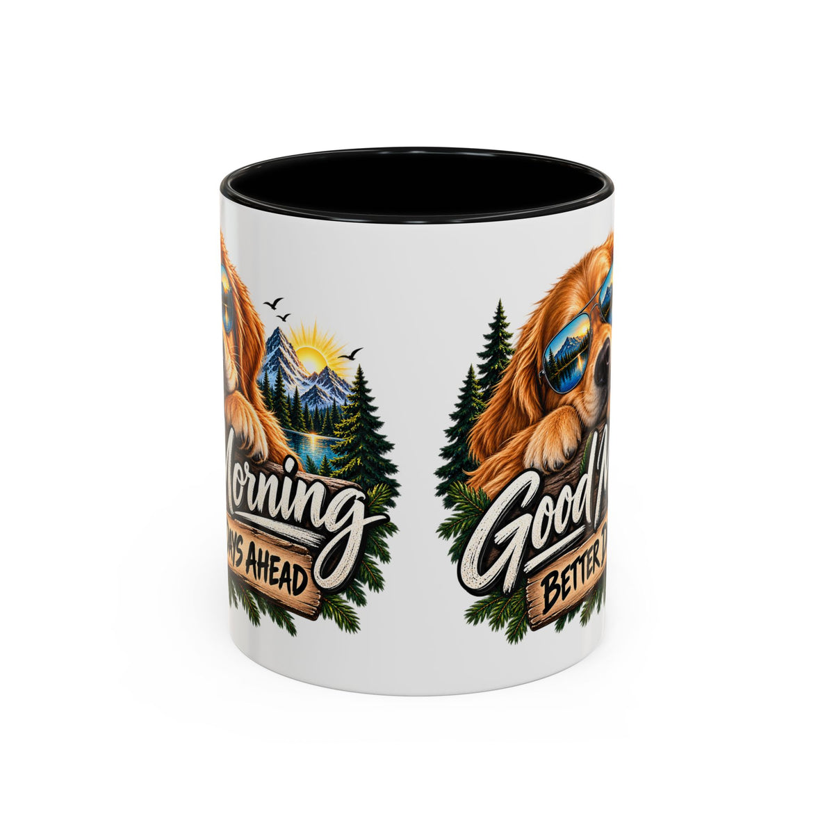 Good Morning Dog Coffee Mug — 'Good Morning, Better Days Ahead' Accent Mug