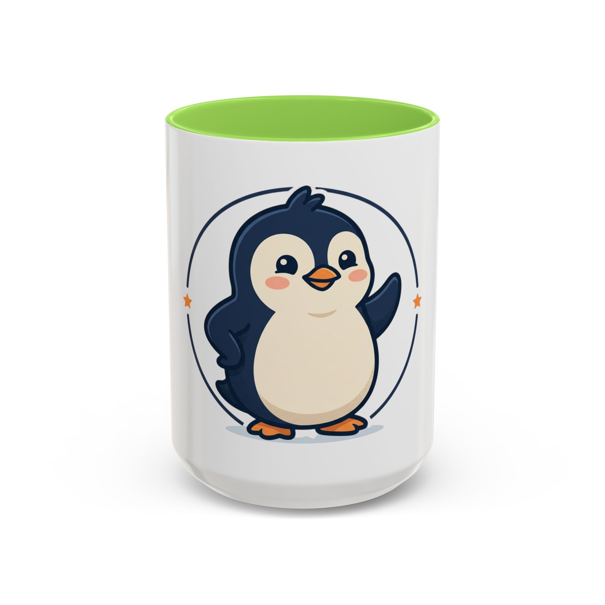 Cute Waving Penguin Mug | 11oz or 15oz Colorful Ceramic