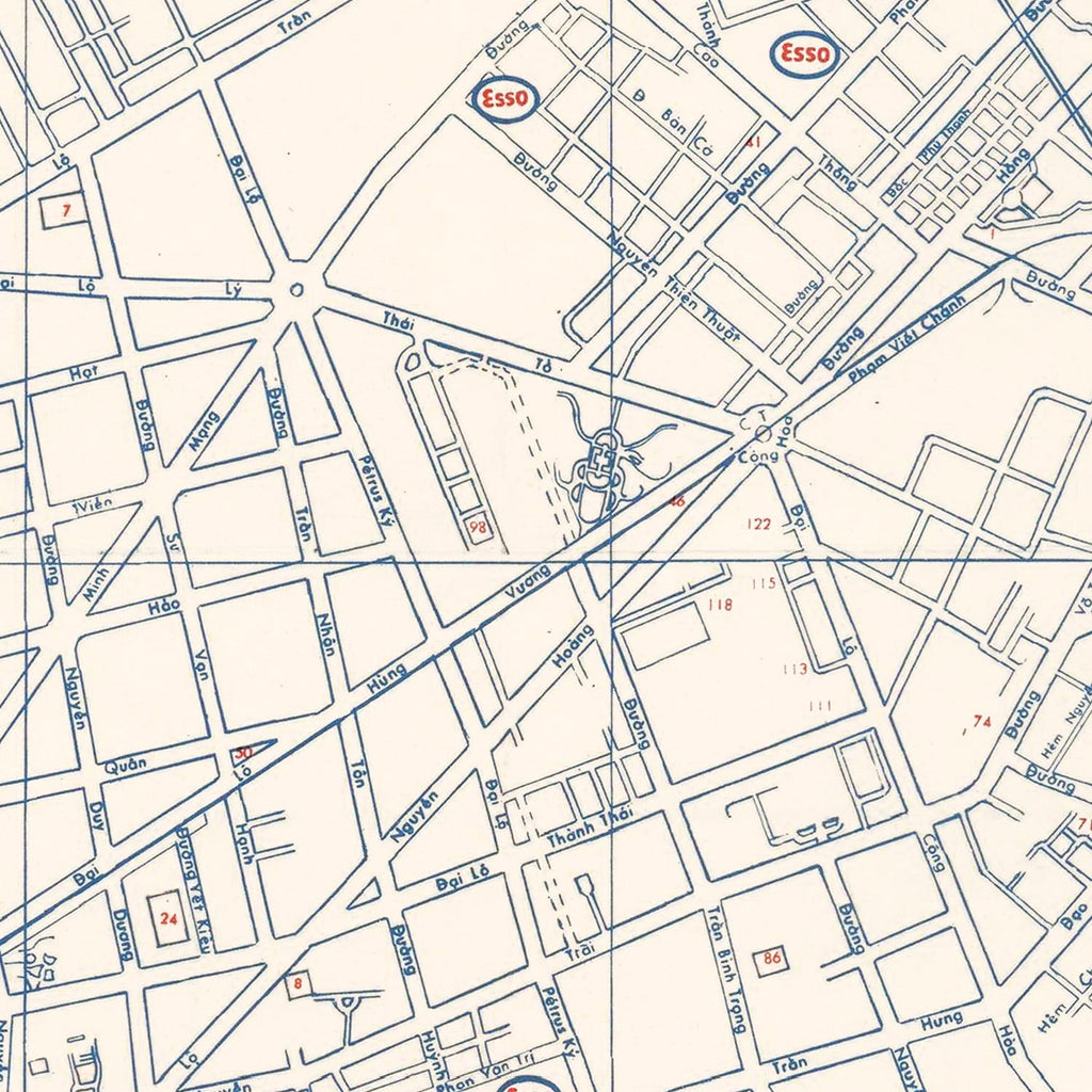 Vintage Map of Saigon, Vietnam 1968