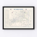 Vintage Map of Saigon, Vietnam 1968