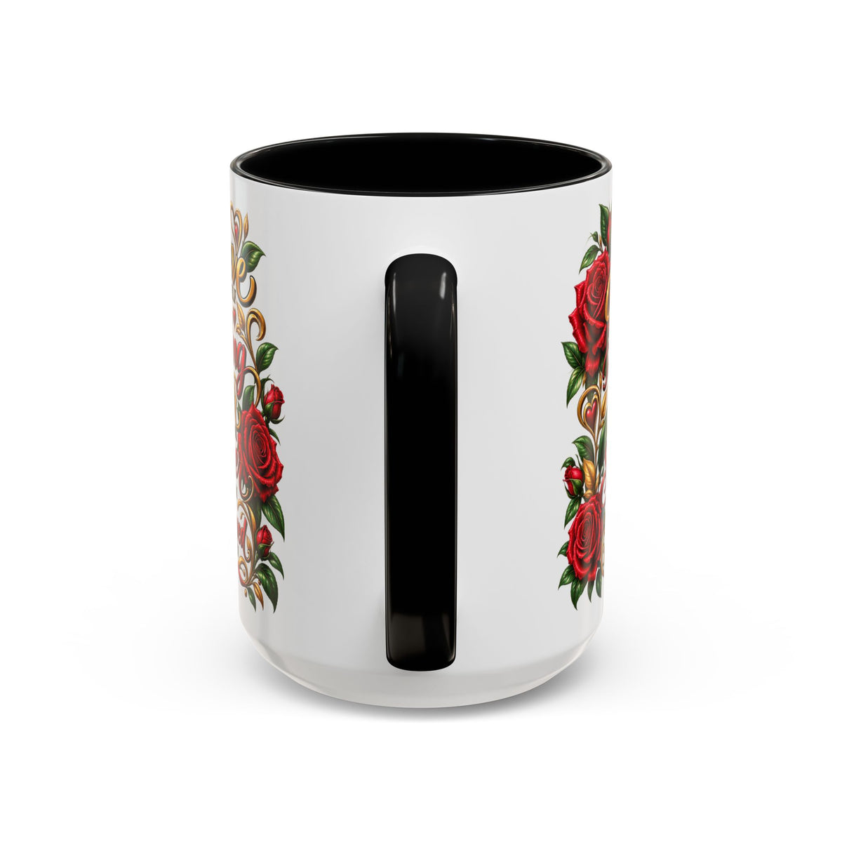 Inspirational Rose Coffee Mug — "Believe in Yourself" Motivational Tea Cup