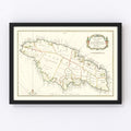 Vintage Map of Jamaica 1773