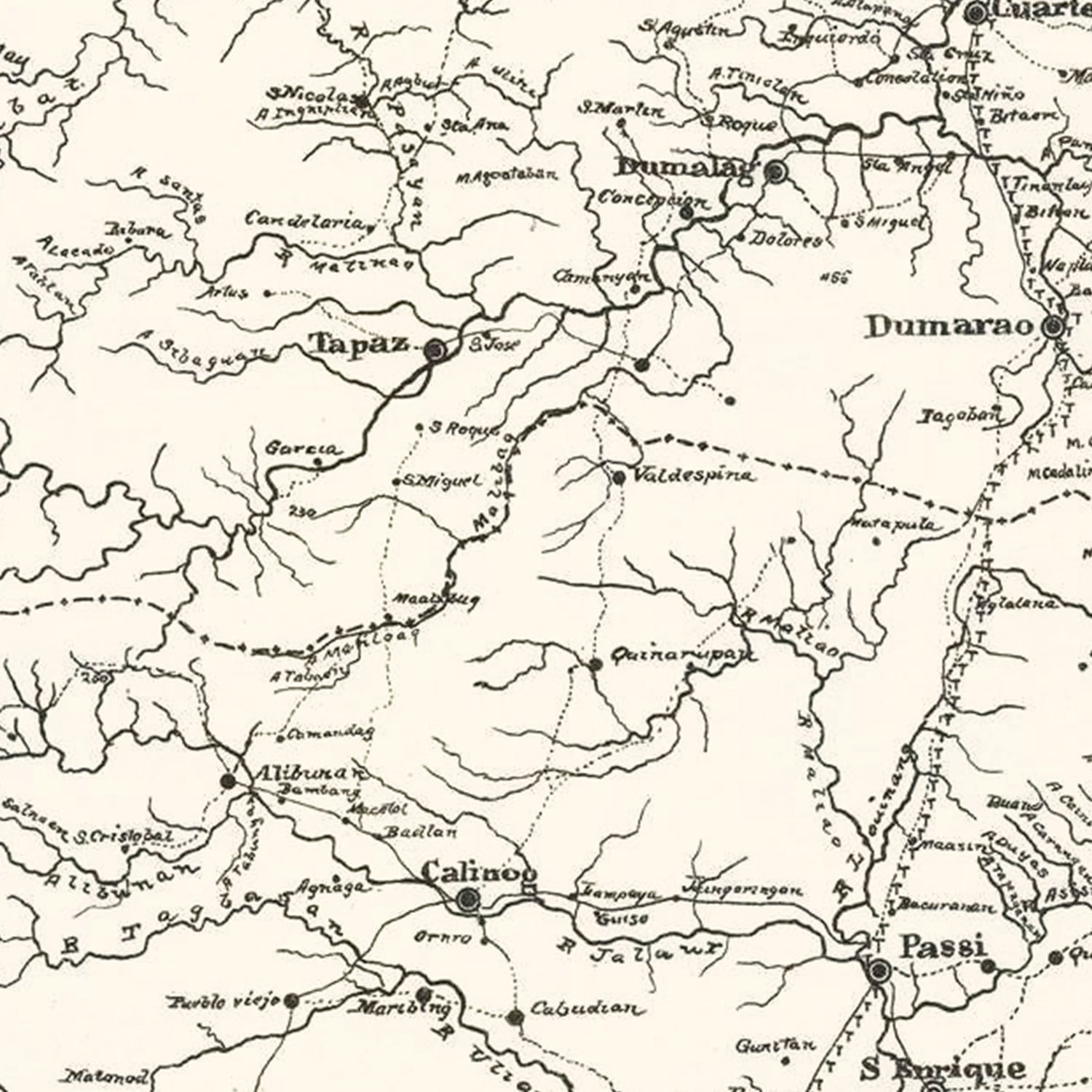 Vintage Panay, Philippines Map 1900