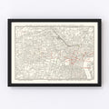 Vintage Map of Shanghai, China 1938