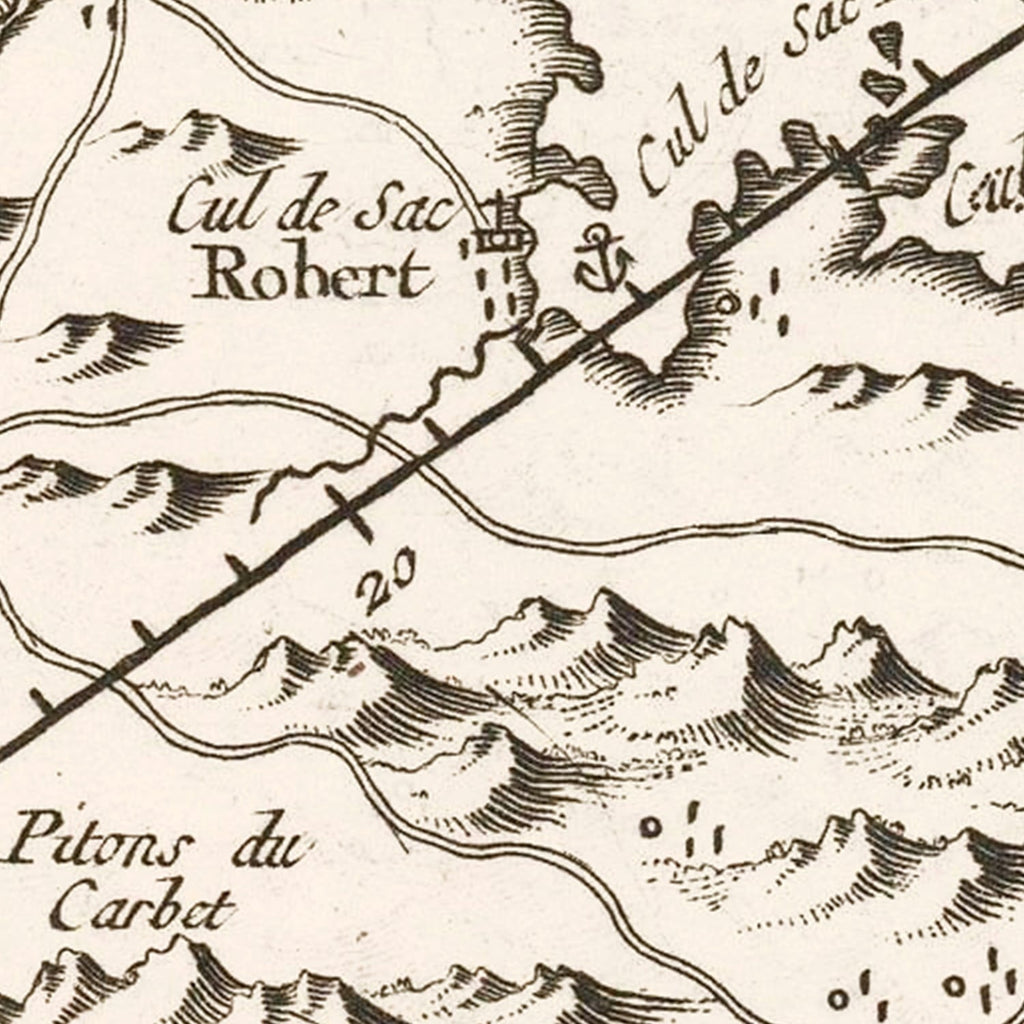 Vintage Martinique Map 1780