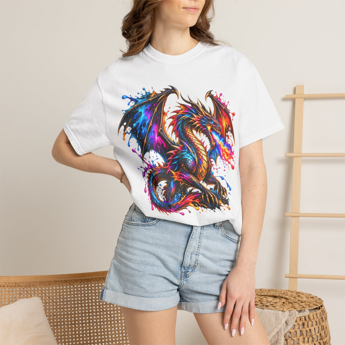 Vibrant Watercolor Dragon T-Shirt