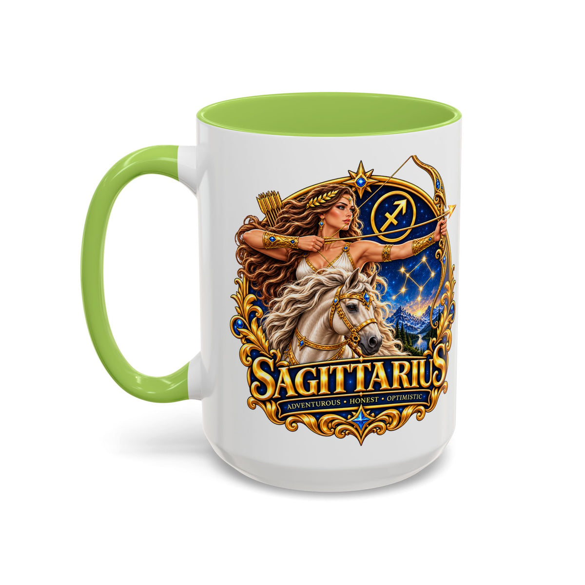 Sagittarius Accent Coffee Mug — Zodiac Archer Design (11/15oz)