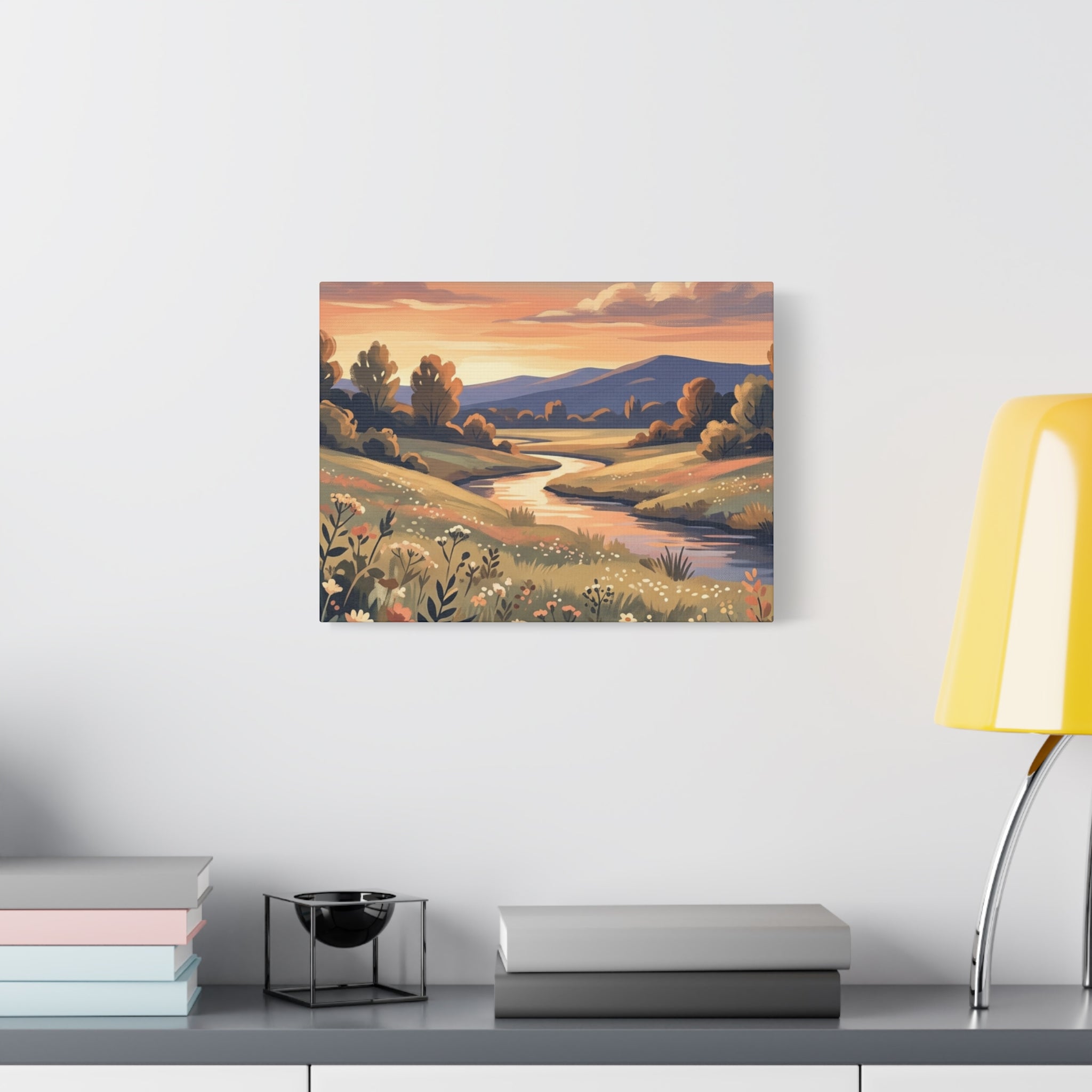 Sunset Meadow Canvas Wall Art