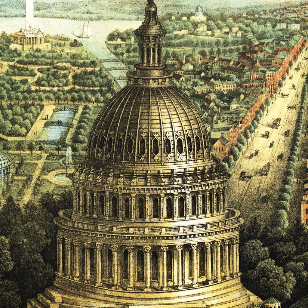 Vintage Map of Washington, DC 1871