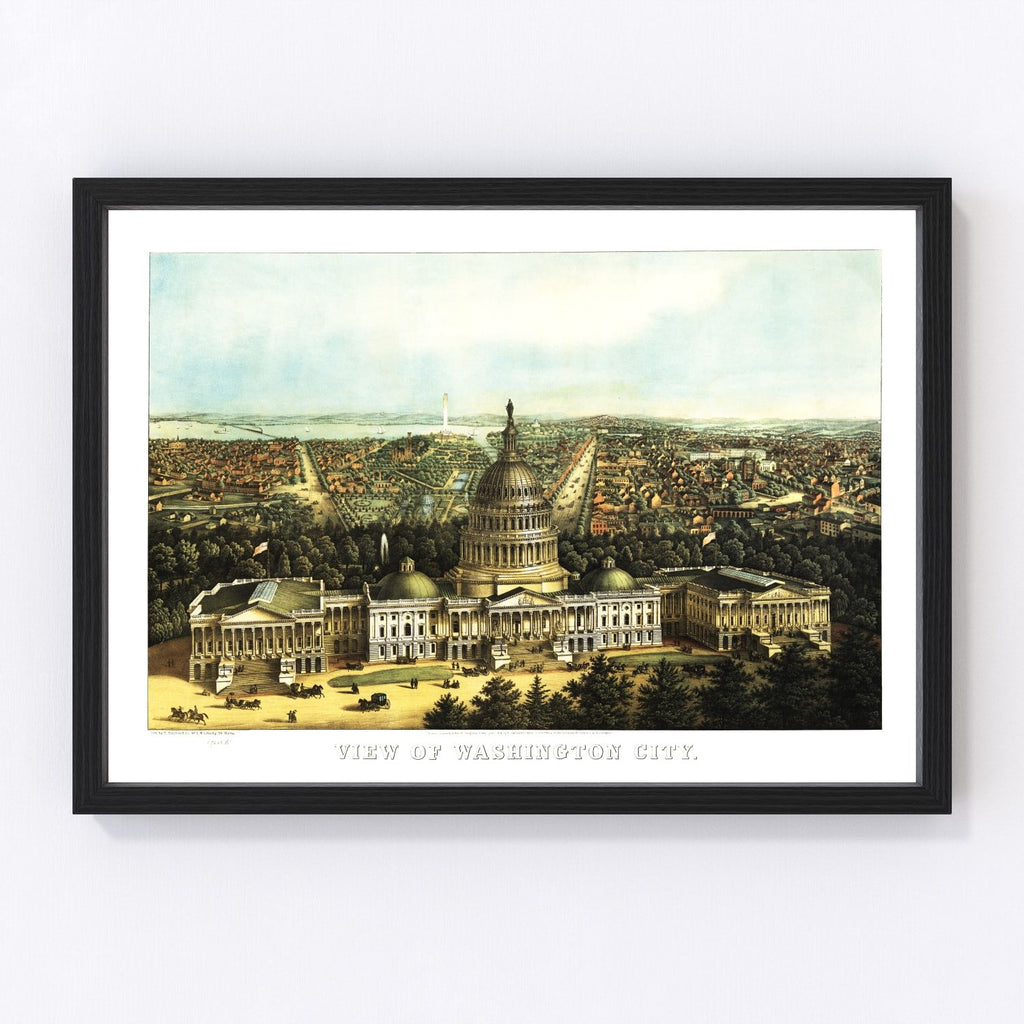 Vintage Map of Washington, DC 1871
