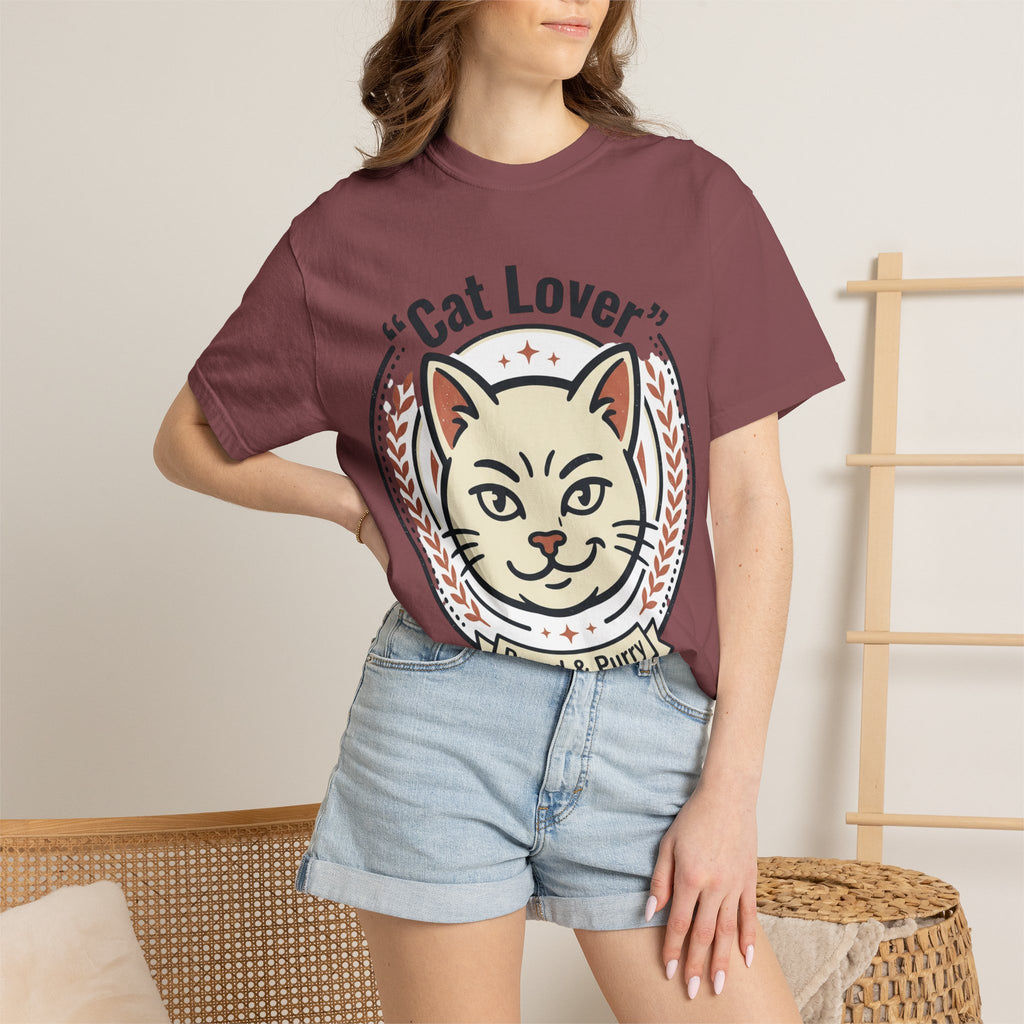 Cat Lover T-Shirt — "Proud & Purry" Retro Cat Graphic Tee