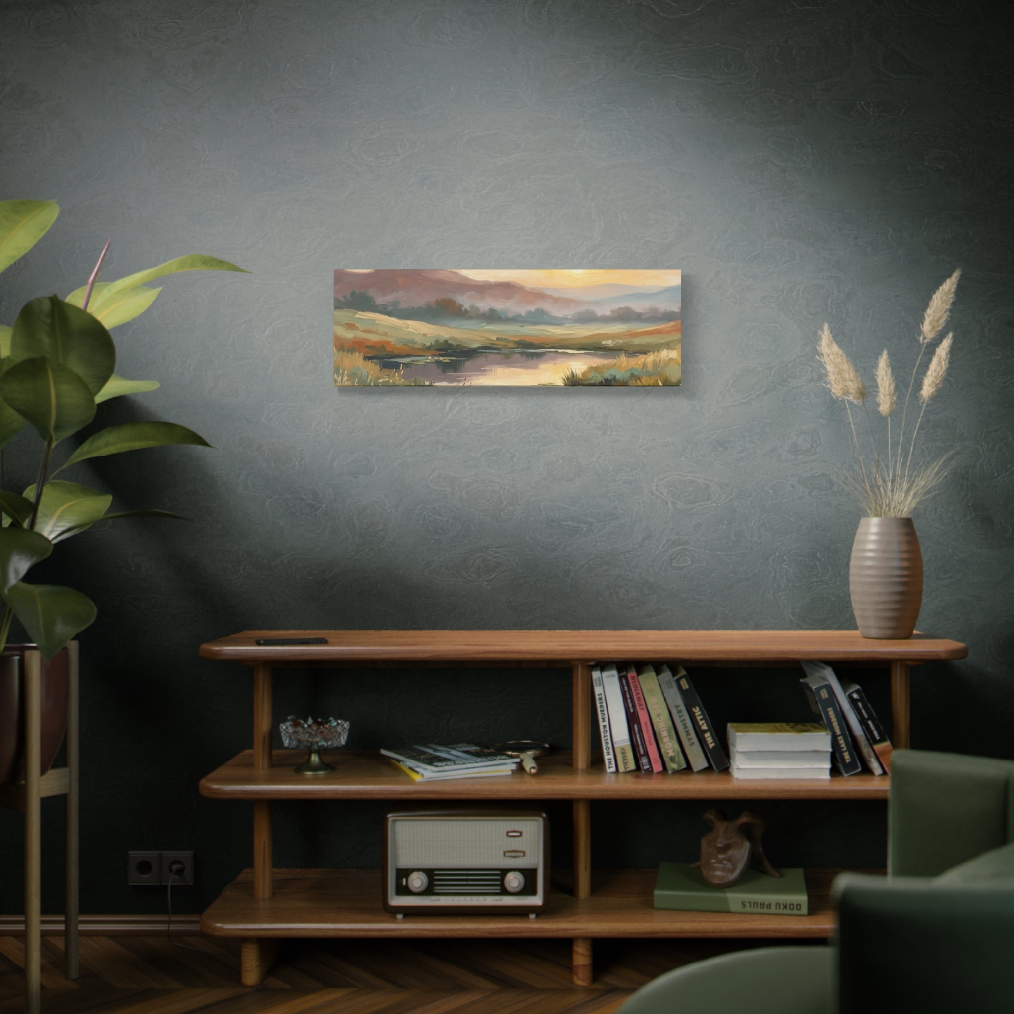 Sunset Meadow Canvas Wall Art — Stretched Matte Landscape Print