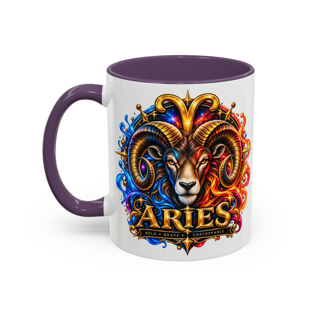 Aries Zodiac Coffee Mug — Colorful Ram Astrology Accent Mug (11/15oz)