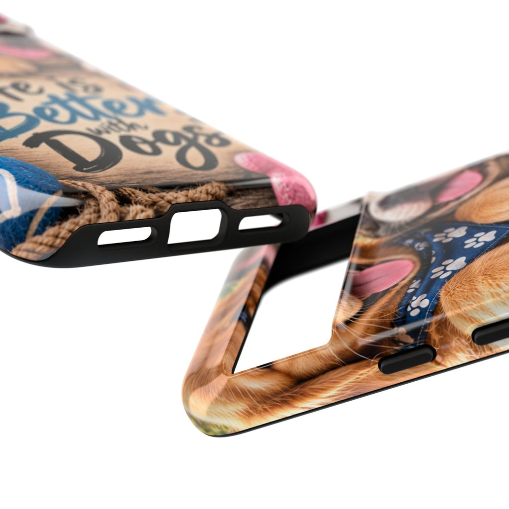 Phone Case — "Life Is Better with Dogs" Cute Pawprint Dog Lover Protective Case