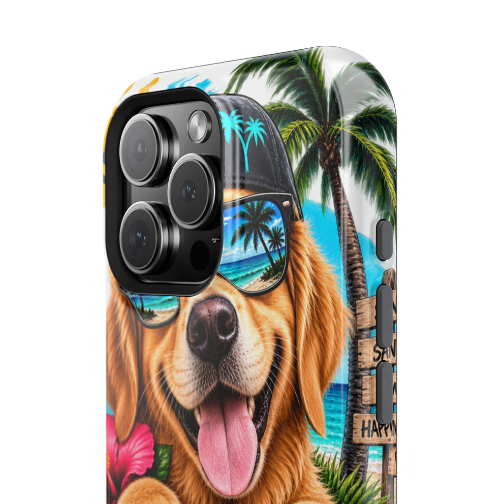 Impact-Resistant Phone Case — "Life Is Better With a Dog" Tropical Dog Design