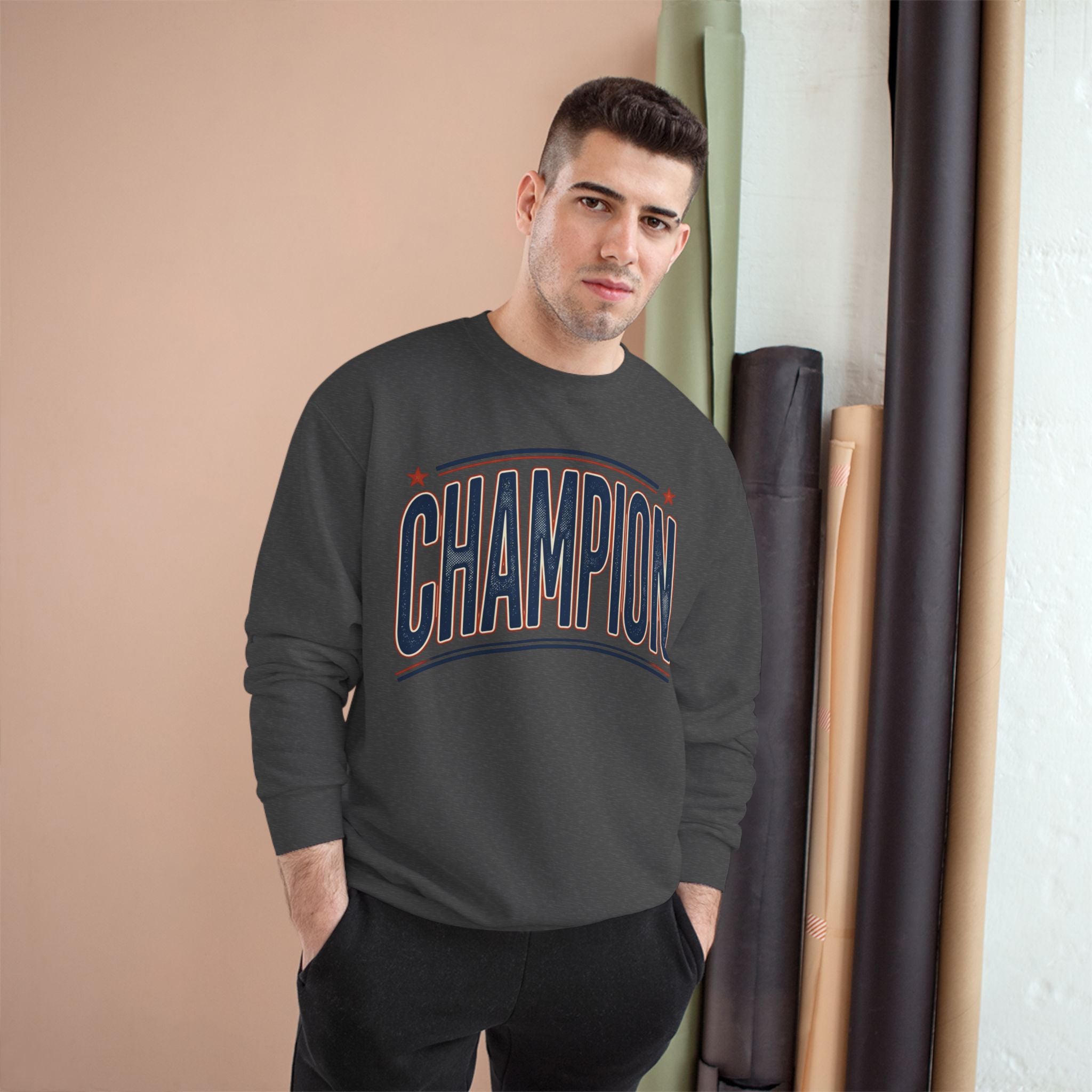 Champion Graphic Sweatshirt — Retro Arch Lettering Pullover