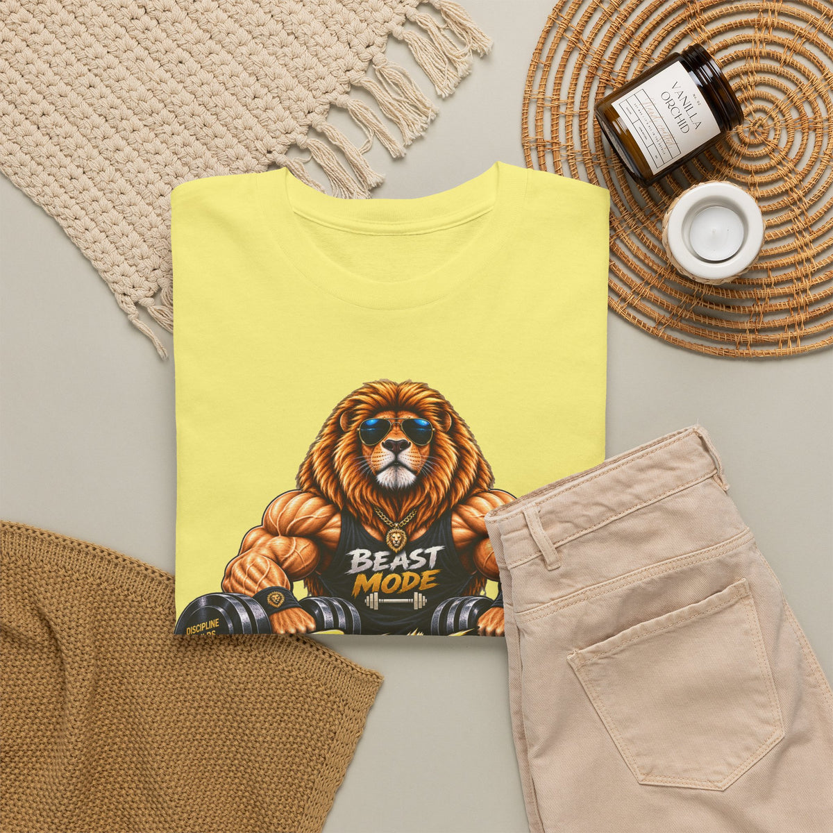 Beast Mode Lion T-Shirt — Workout Gym Fitness Tee