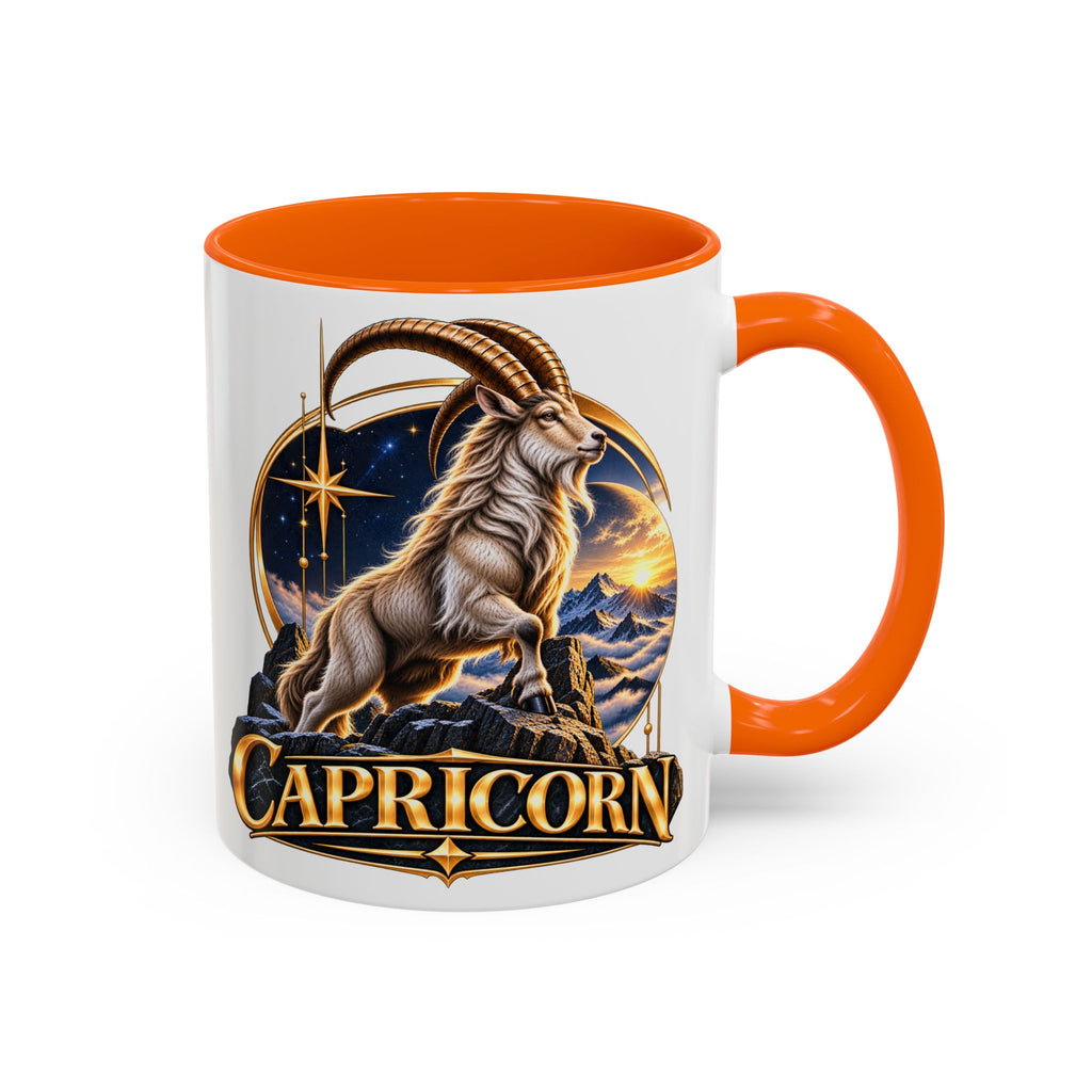 Capricorn Zodiac Coffee Mug — Astrological Goat Accent Mug (11/15oz)
