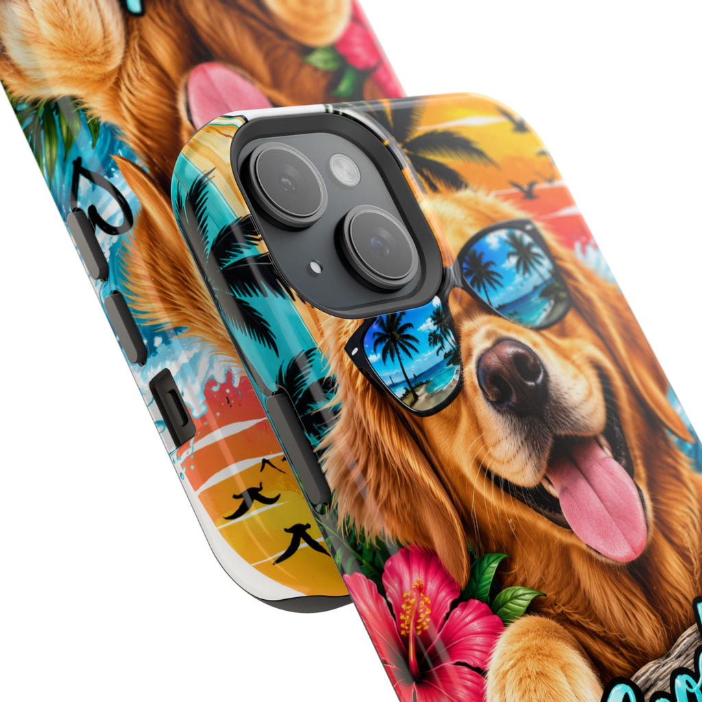 Phone Case — 'Good Vibes Only' Tropical Dog Impact-Resistant Case