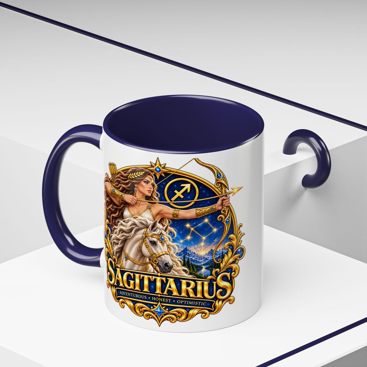 Sagittarius Accent Coffee Mug — Zodiac Archer Design (11/15oz)