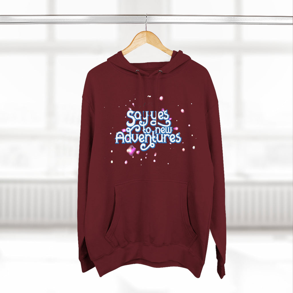 Hoodie — 'Say yes to New Adventures' Pastel Graphic Fleece Hoodie