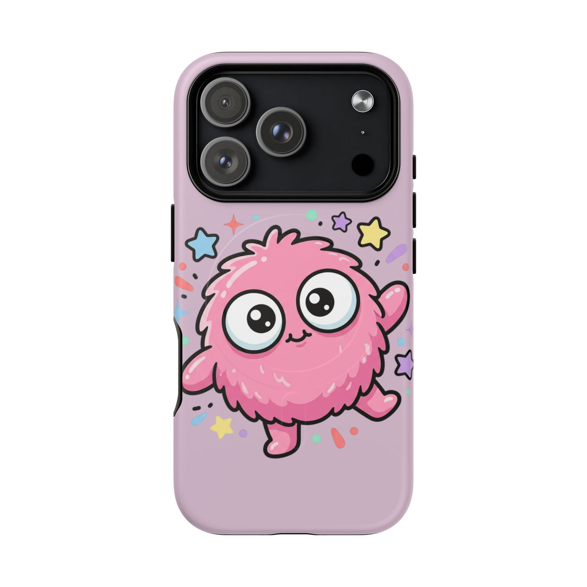 Cute Pink Fuzzy Monster Tough Magnetic Phone Case — Cute Kawaii Protective iPhone Cover