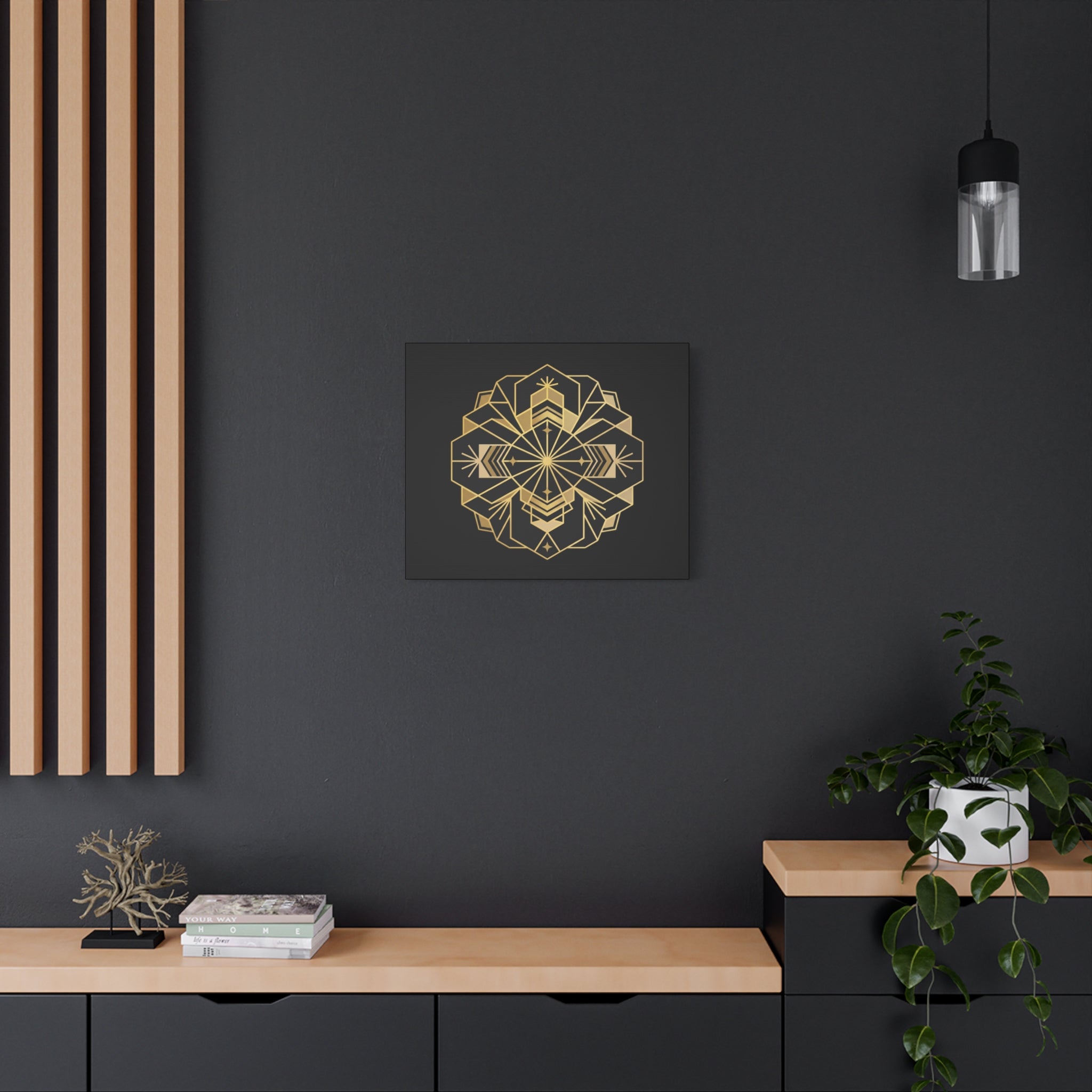 Gold Geometric Mandala Canvas
