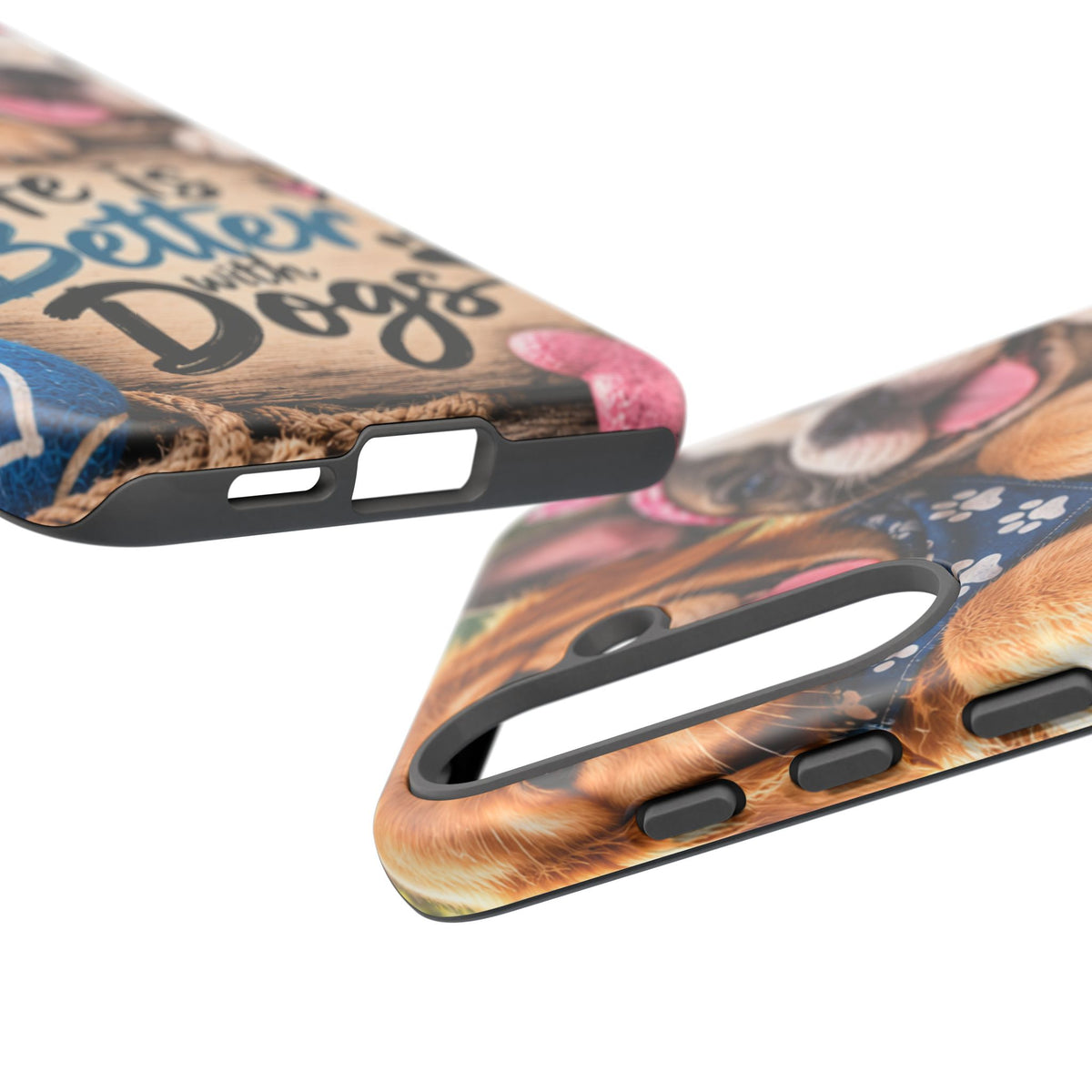 Phone Case — "Life Is Better with Dogs" Cute Pawprint Dog Lover Protective Case