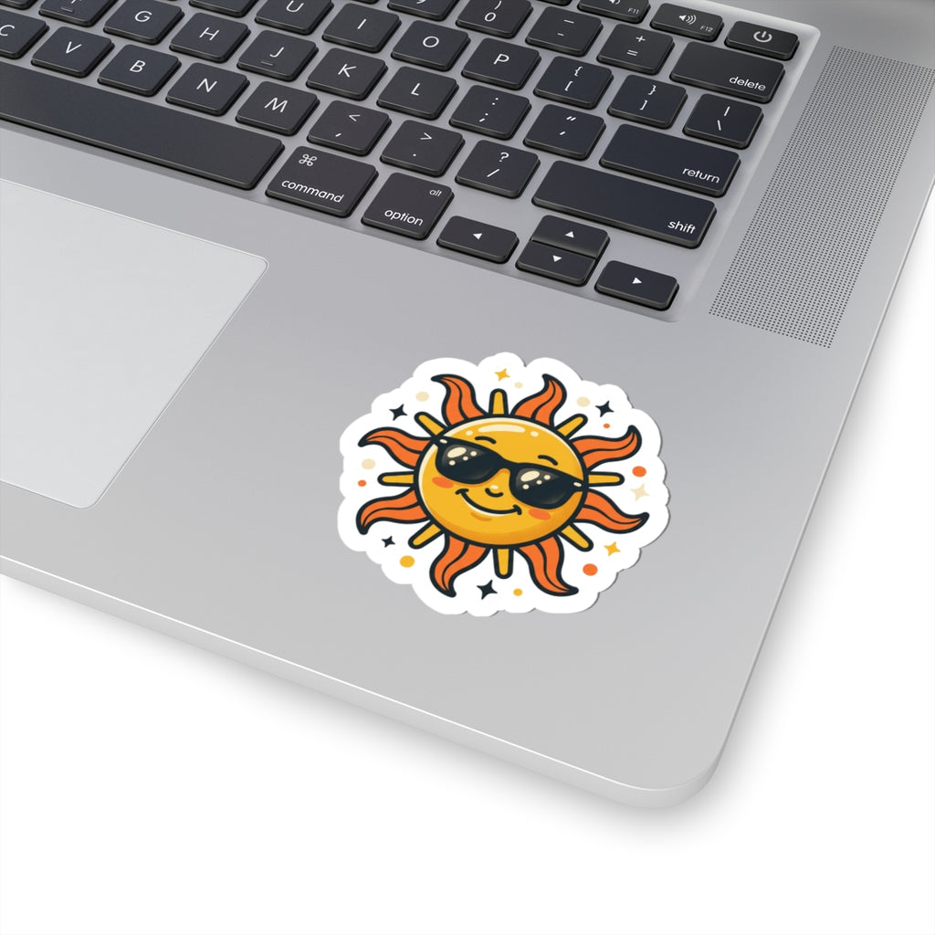 Cool Sunglasses Sun Sticker — Cute Smiling Sun Vinyl Sticker