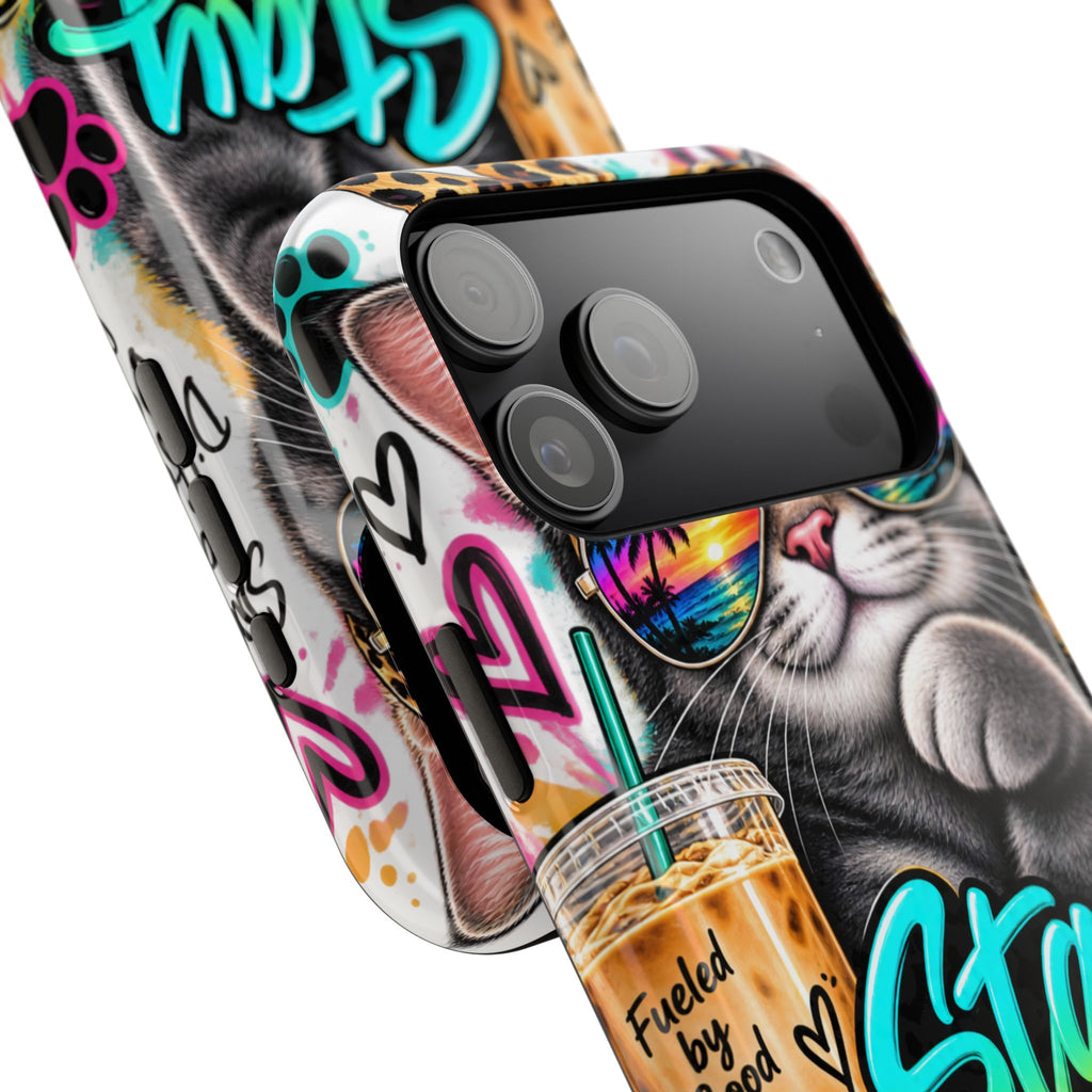 Phone Case — "Stay Pawsitive" Cat Impact-Resistant Case