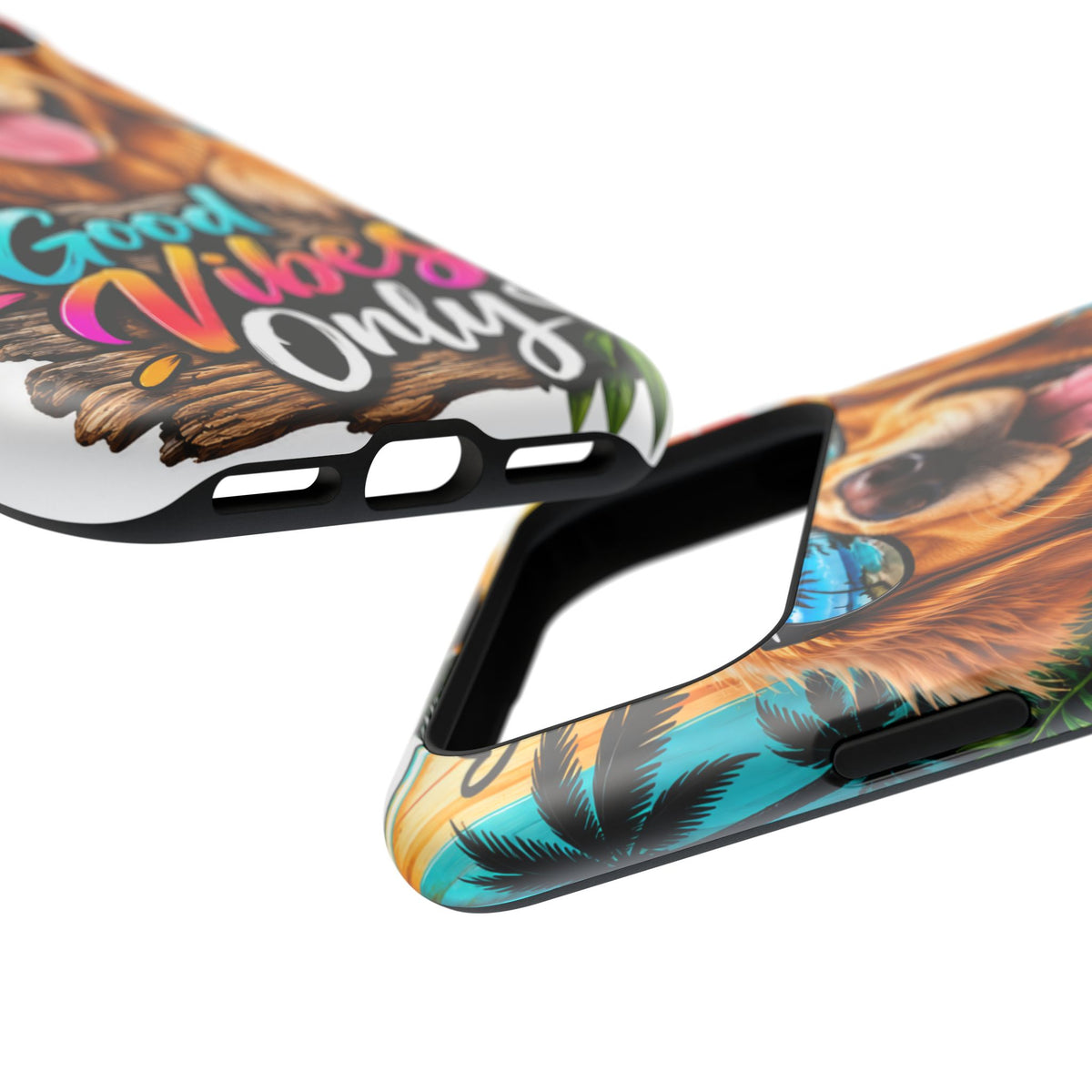 Phone Case — 'Good Vibes Only' Tropical Dog Impact-Resistant Case