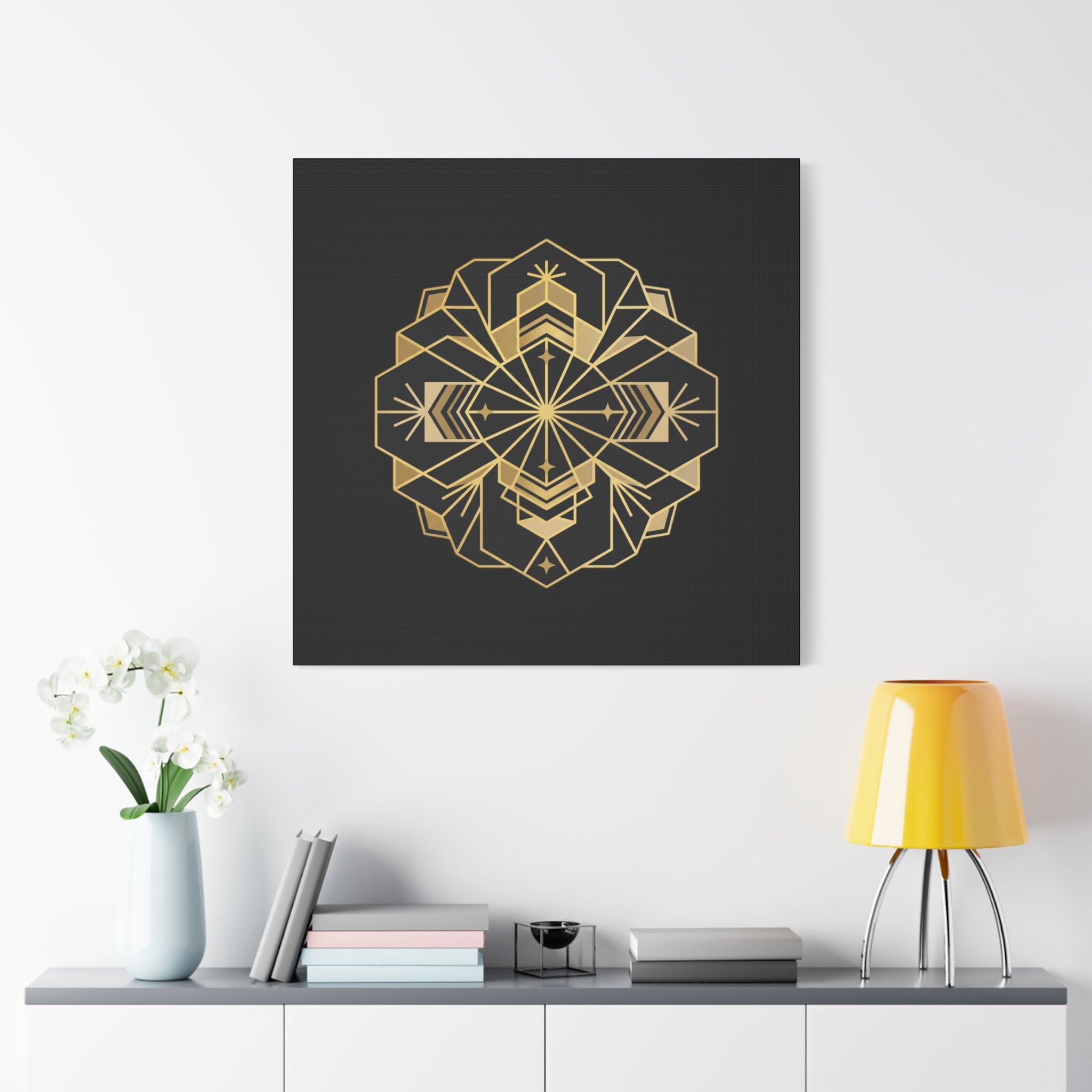 Gold Geometric Mandala Canvas